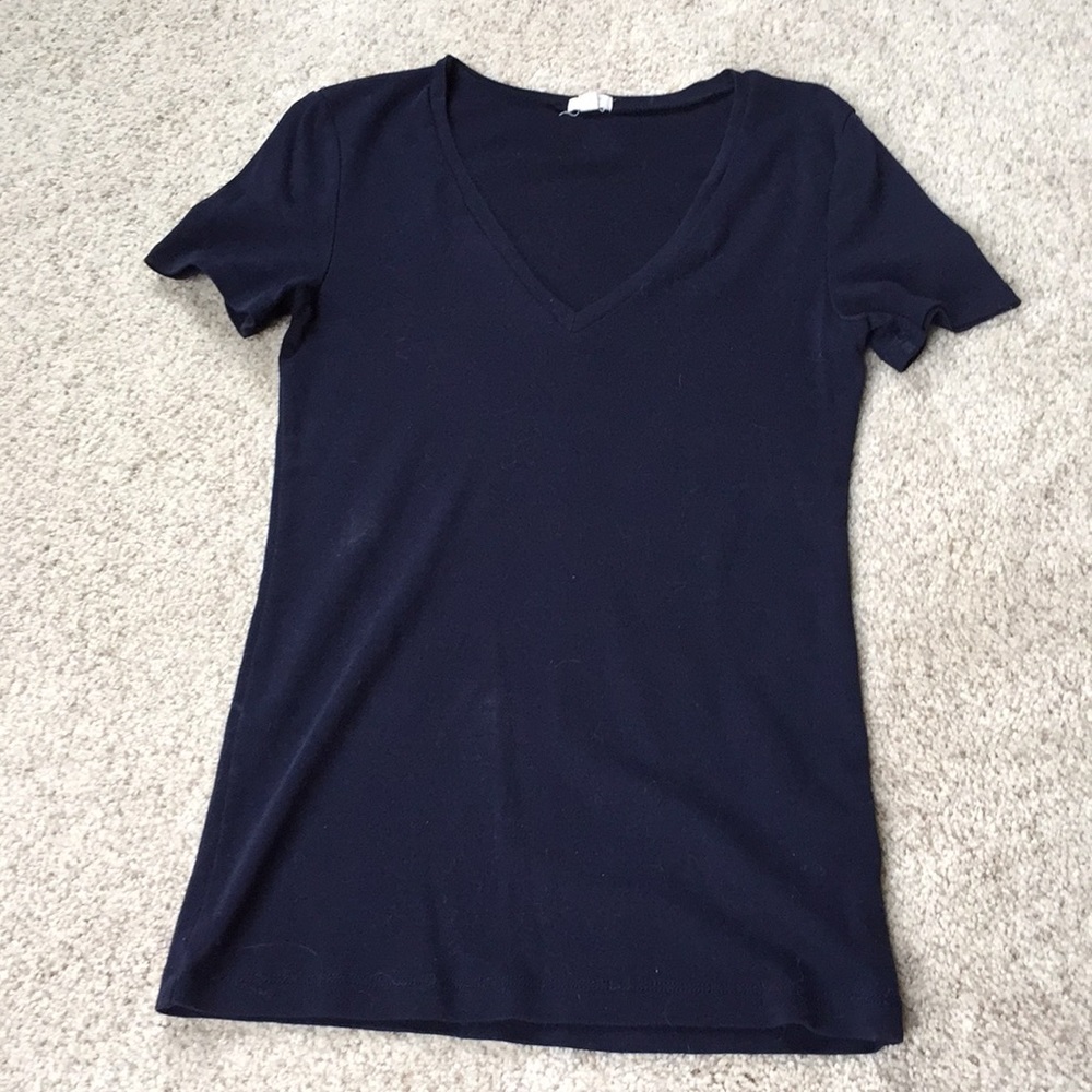 J Crew Dark Navy Blue V-Neck